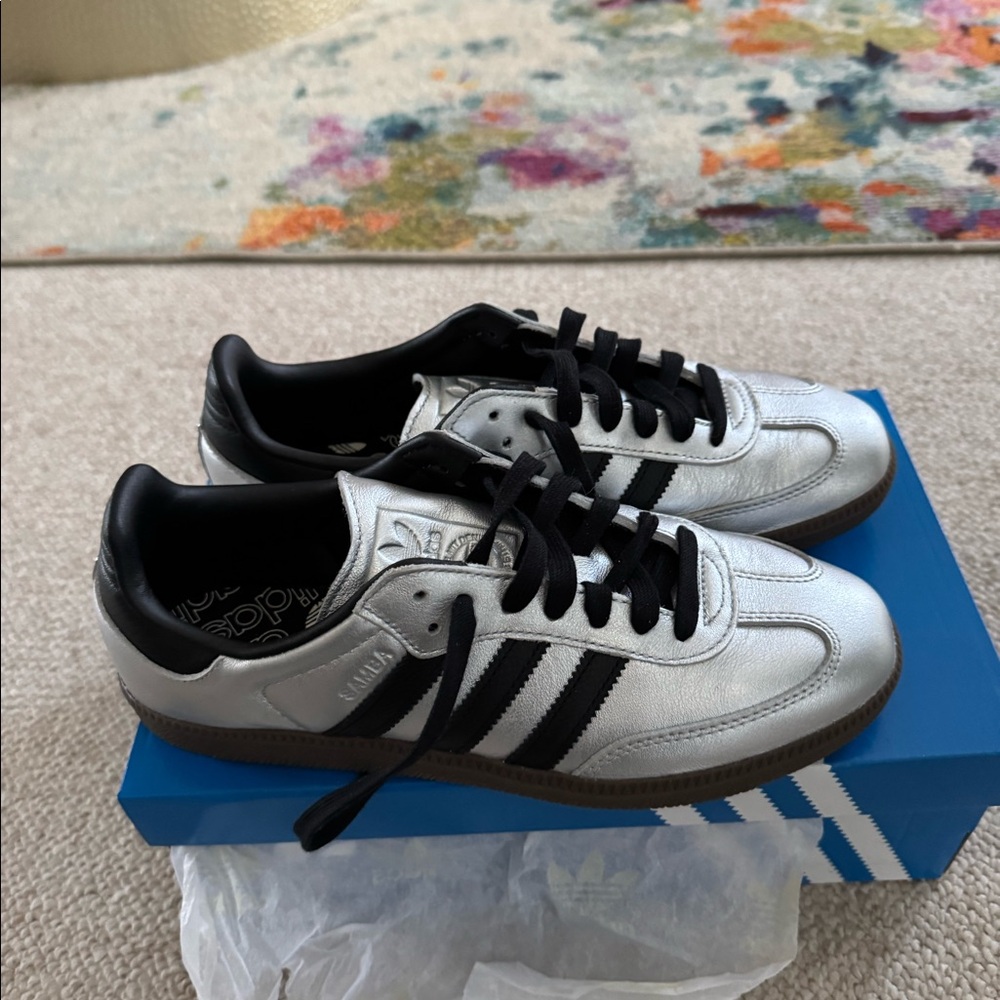 One time worn Silver Samba